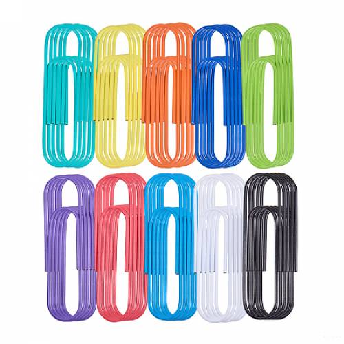 PandaHall Elite About 80 Pack 4 Inch Mega Large Paper Clips Holder 10 Colors Office Supply Accessories Cute Paper Needle Multicolor Bookmark