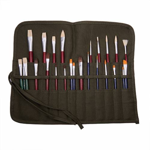 PandaHall Elite Paint Brush - Set of 25 Art Paint Brushes for Acrylic Watercolor Oil Gouache Painting with Carrying Travel Bag