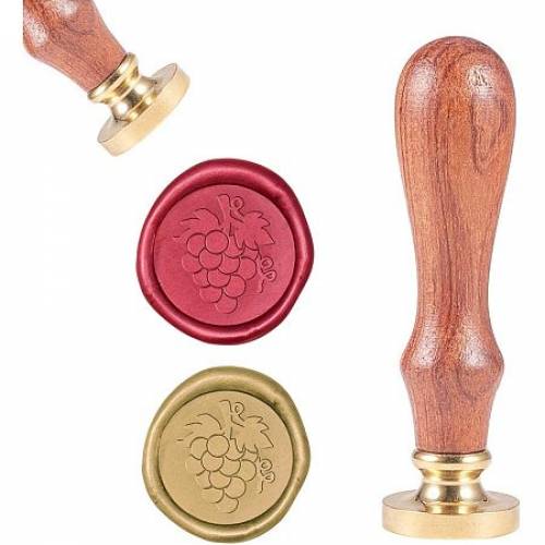 CRASPIRE Wax Seal Stamp - Vintage Wax Sealing Stamps Grape Retro Wood Stamp Removable Brass Head 25mm for Wedding Envelopes Invitations Embellishment...