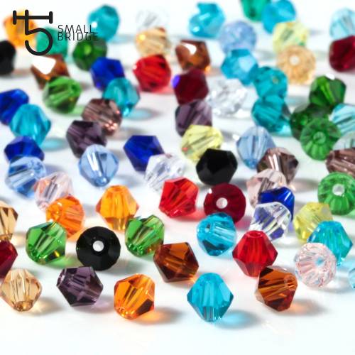 4mm Czech Loose Spacer Bicone Glass Beads for Jewelry Making Needlework Accessories Diy Faceted Crystal Beads Wholesale Z201