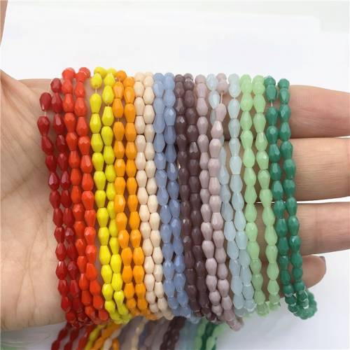 1 strand 100pcs 3x5 seed beads crystal beads glass faceted beads for jewelry making