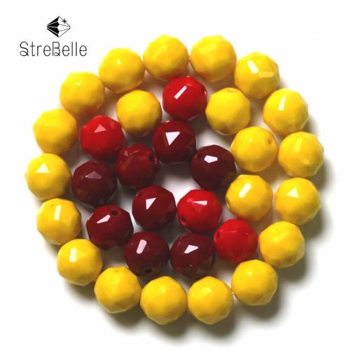 10mm 100pcs Wholesale of Beautiful Fashion Crystal Glass Faceted Round Beads 84fa Glass Loose Beads Round China Red Color Beads