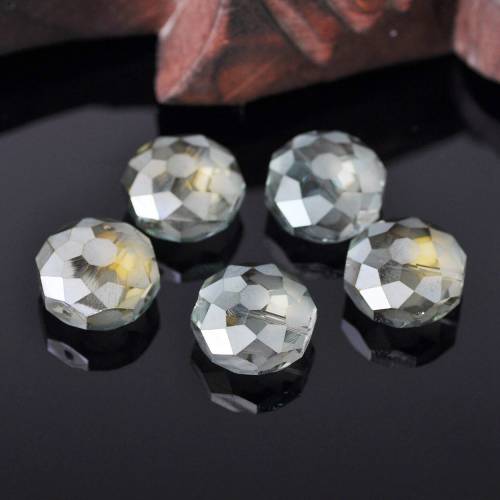 18mm Octagon Faceted Flat Round Crystal Glass Loose Beads for Jewelry Making