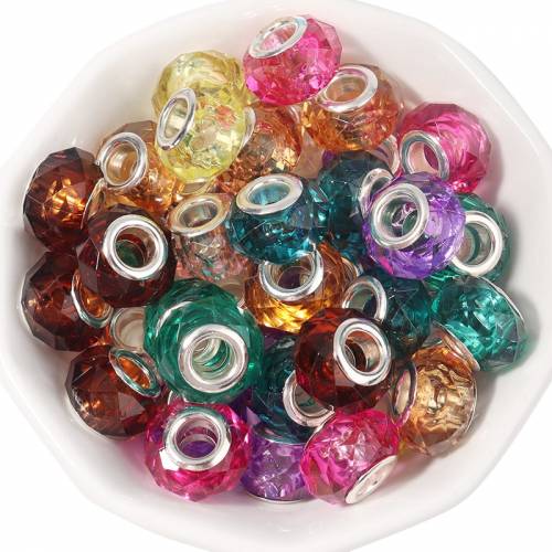 20pcs/lot 45mm Resin Transparent Color Faceted Irregular Multi-color Scattered Beads Jewelry Making Bracelet DIY Decoration