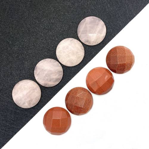 3pcs Natural Stone Faceted Beads Cabochon Pink Crystal Aventurine for DIY Charm Jewelry Making Accessories Supplies Gifts