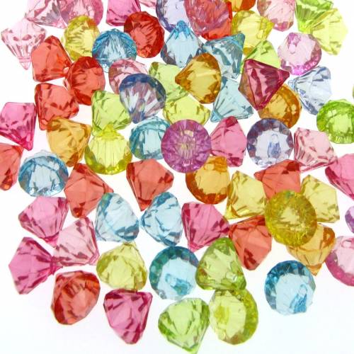 50 Mixed acrylic diamond gems faceted beads pirate birthday wedding table vase filler plastic gems for party decoration 12mm