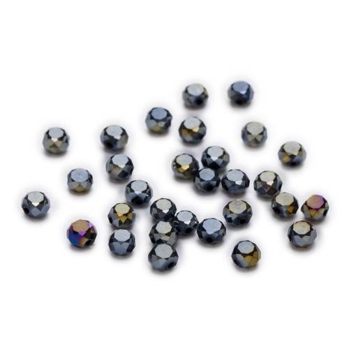 50 Piece Black AB Color Bread Cut Faceted Crystal Glass Spacer Beads Jewelry Findings 4-8mm