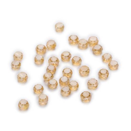 50 Piece Champagne AB Color Bread Cut Faceted Crystal Glass Spacer Beads Jewelry Findings 4-8mm