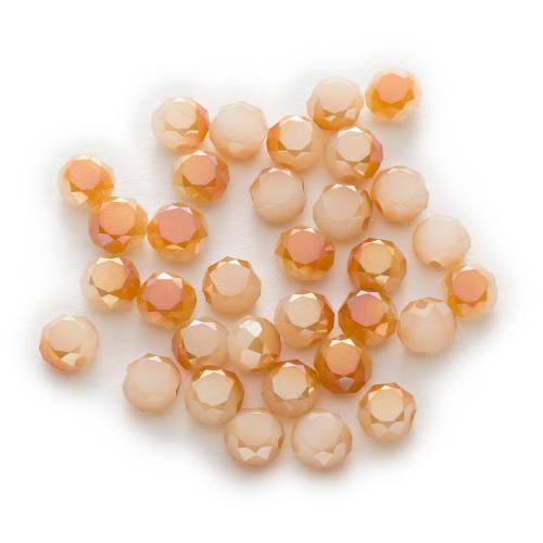 50 Piece Champagne Gradient Color Bread Faceted Crystal Glass Spacer Beads Jewelry Findings 4-8mm
