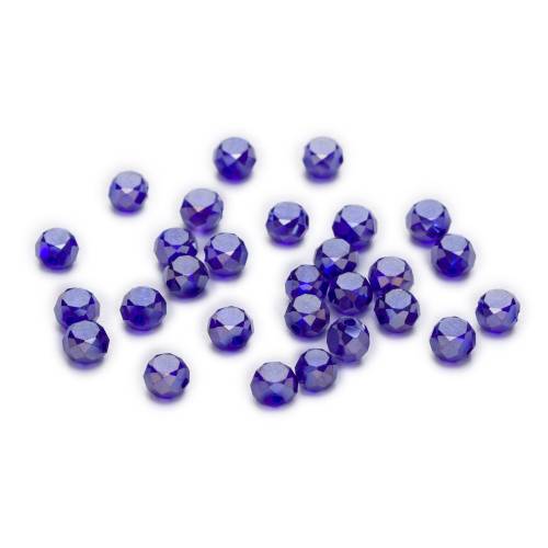 50 Piece Dark Blue AB Color Bread Cut Faceted Crystal Glass Spacer Beads Jewelry Findings 4-8mm