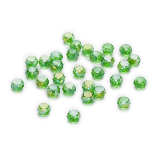50 Piece Lawngreen AB Color Bread Cut Faceted Crystal Glass Spacer Beads Jewelry Findings 4-8mm