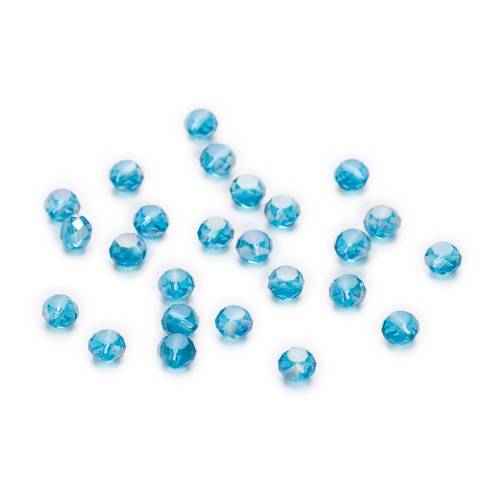 50 Piece Peacock Blue AB Color Bread Cut Faceted Crystal Glass Spacer Beads Jewelry Findings 4-8mm