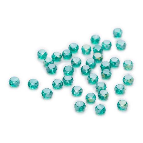 50 Piece Peacock Green AB Color Bread Cut Faceted Crystal Glass Spacer Beads Jewelry Findings 4-8mm