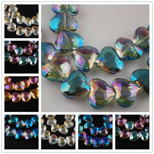 5/20pcs 20x16mmPretty Faceted Crystal Glass Charms Heart Findings Loose Spacer Beads for DIY Crafts Jewelry Making