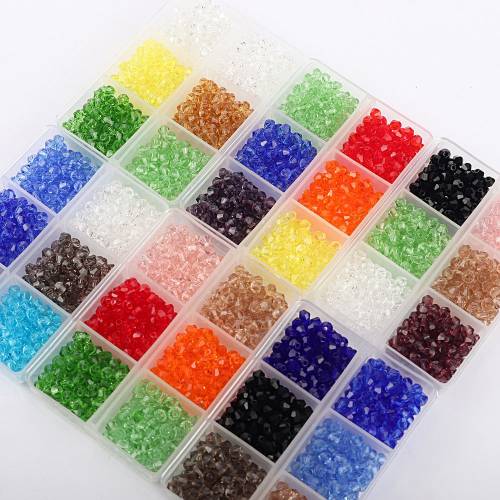600pcs/box 4mm Crystal Roundle Glass Beads Faceted Loose Beads for DIY Craft Making Garment Sewing Jewelry Accessories