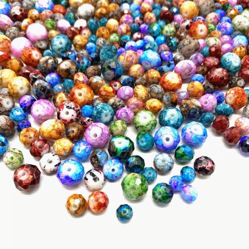 6/8/10mm Charm Multi-Faceted Glass Flat Beads Bulk Gasket Oval Beads - Used To Make Jewelry DIY Bracelet Accessories