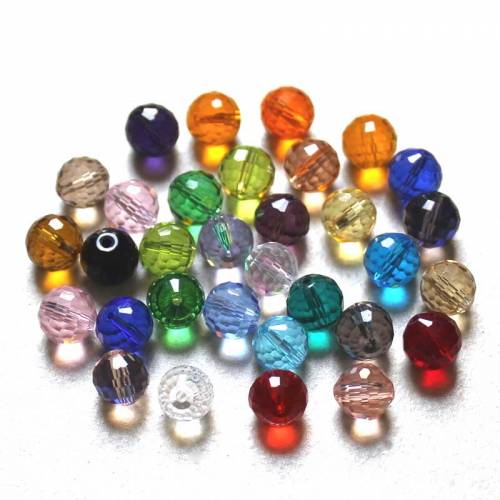 8mm Czech Colorful Faceted Round Ball Glass Beads For Jewelry Making Women Diy Accessories 100pcs Loose Crystal Spacer Beads