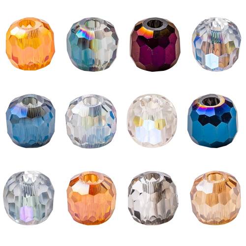 Big Hole Beads Czech Glass Faceted 12/14mm Crystal Round Ball Beads For DIY Making Jewelry Accessorise Needlework Wholesale