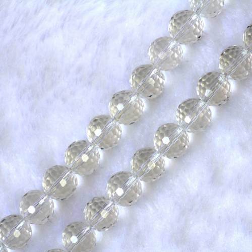 Crystal Round Beads Wholesale 100pcs Globular Faceted Crystal Glass loose Spacer Beads 10mm AJ10MM