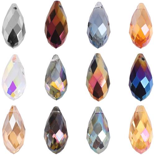Crystal Teardrop Pendant 10x20/12x25MM Czech Lampwork Glass Drop Faceted Beads Chinese Beading Wholesale Needlework Accessorise