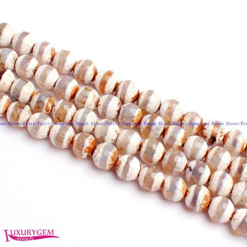 High Quality 8mm Natural Multicolor Agates Faceted Round Shape DIY Gems Loose Beads Strand 15 Jewelry Making w4051