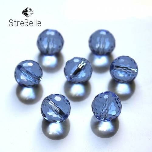 Hot Fashion 60Pcs/lot 10mm Round Faceted Crystal Glass Beads for Jewelry Making 3A14 Yellow Light Blue Black Colors