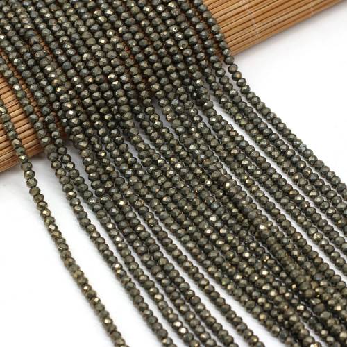 Hot Natural Faceted Pyrite Stone Loose Beads Making for DIY Jewelry Bracelet Necklace Accessories Women Trendy Gift Size 3x4mm