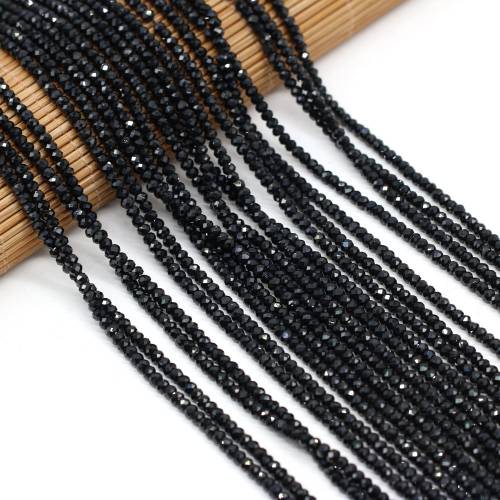 Hot New Faceted Black Spinel Stone Loose Beads for Jewelry Making Party Gift Women Bracelets Necklace Accessories Size 3x4mm