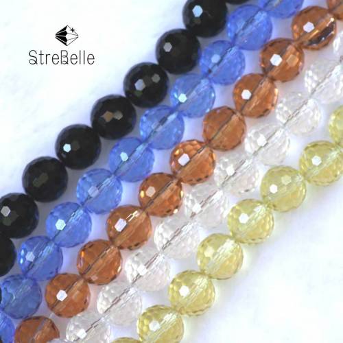 Jewelry Accessories Globular Crystal Round Beads Wholesale 100pcs Faceted Crystal Glass loose Beads 10mm AJ10MM