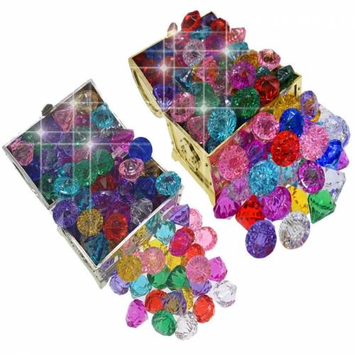 Multicolor acrylic diamond gems faceted beads table vase filler crystal pirate gems treasure box jewelry Party Decorations 150m