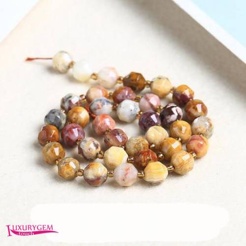 Natural Multicolor Agates Stone Spacer Loose Beads High Quality 6/8/10mm Faceted Olives Shape Jewelry Making Accessories a4301