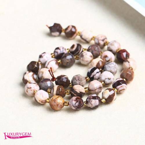 Natural Multicolor Zebra Stone Spacer Loose Beads High Quality 6/8/10mm Faceted Olives Shape DIY Gem Jewelry Making Bead a3823