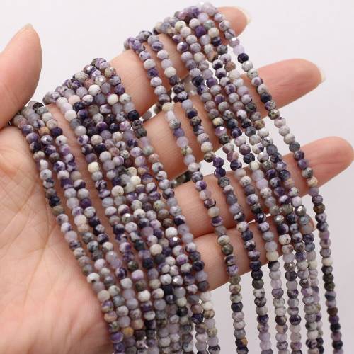 Natural Purple Dragon Crystal Faceted Beaded Round Shape Beads for Jewelry Making DIY Necklace Bracelet Accessries 3x4mm