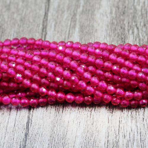 Natural Red Corundum Stone Beads Fashion High Quality Faceted Round Crystal Beads 2 3mm Red Shining Stone For Jewelry Making