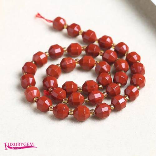 Natural Red Jaspers Stone Spacer Loose Beads High Quality 6/8/10mm Faceted Olives Shape DIY Gem Jewelry Making Bead a3830