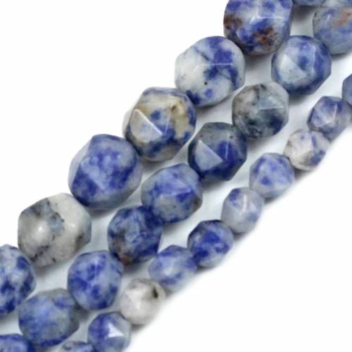 Natural Stone Faceted Blue Sodalite Loose Round Beads 15 Strand 4 6 8 10 12MM Pick Size for Jewelry Making Accessories Women
