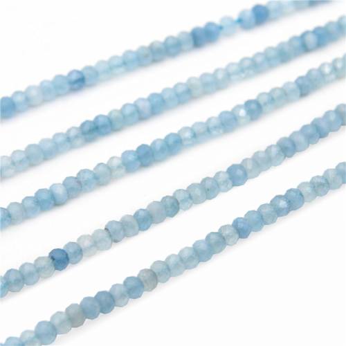 Natural Stone Genuine Aquamarine Beads Faceted Abacus Shape 2x3/3x4mm Jewelry Craft Material For Diy Bracelet Necklace Earrings