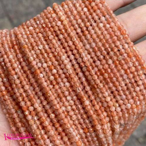 Natural Strawberry Crystal Stone Loose Small Beads High Quality 3mm Faceted Round Shape DIY Gem Jewelry Accessories 38cm wk364
