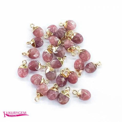 Natural Strawberry Crystal Stone Spacer Loose Beads High Quality 8x10mm Faceted Oval Shape DIY Jewelry Accessories 5Pcs a4108