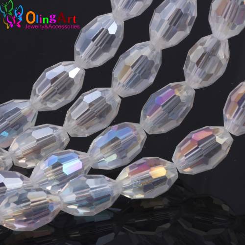 OingArt 9*14mm 50pcs oval Faceted Austrian Olives crystal beads color Teardrop glass bead for jewelry making bracelet