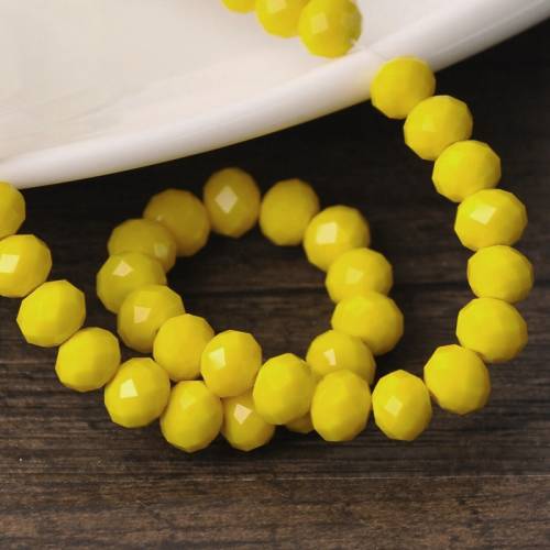Rondelle Faceted Czech Crystal Glass Porcelain Yellow Color 3mm 4mm 6mm 8mm 10mm 12mm Loose Spacer Beads for Jewelry Making DIY