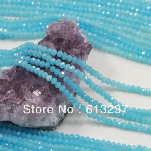 Sky blue crystal glass high quality jasper 4mm faceted abacus loose beads jewelry jewelry making 15 inch GE363