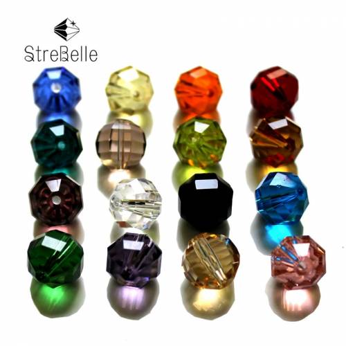 Wholesale AAA3 100Pcs/Lot 10MM Earth Ball Faceted Glass Crystal Beads For Jewelry Making