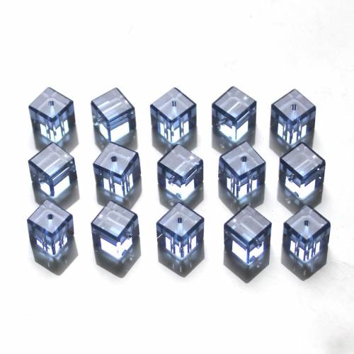 Shangquan Multi Color Crystal Square Beads For Jewelry Making Decorative Glass DIY Beads Material Crystal Cube Beads 8mm