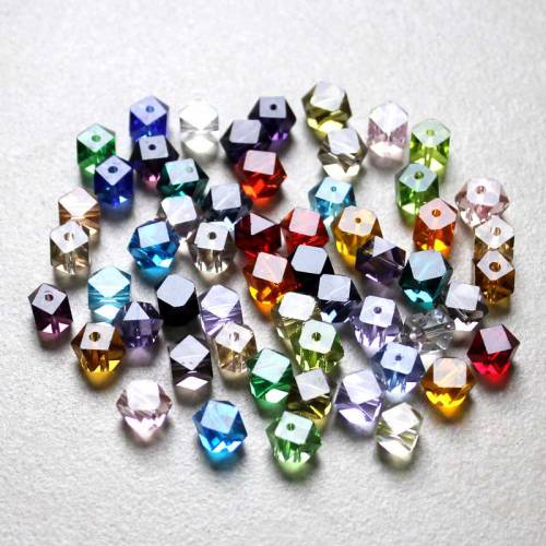 StreBelle AAA 2020 unique design cube shape 6x6mm loose glass crystal beads for fashion jewelry 100pcs