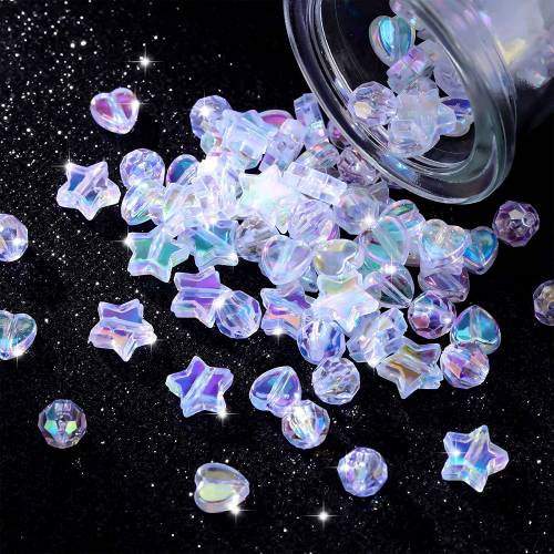 20/40PCS Czech Crystal beads Multi Gradient Color Glass Star Heart Butterfly beads for Jewelry making diy Handmade Accessories