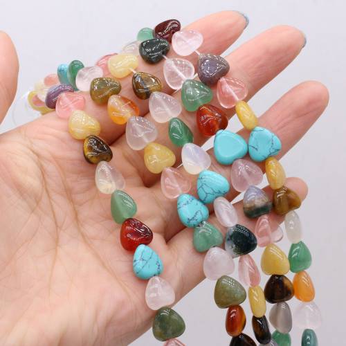 Natural Stone Beads Heart Shaped Mix Color Exquisite Loose Spacer Beaded For Jewelry Making DIY Bracelet Necklace Accessories
