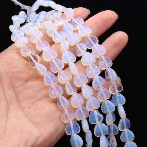 Natural Stone Beads Heart Shaped White Opal Exquisite Loose Spacer Beaded For Jewelry Making DIY Bracelet Necklace Accessories
