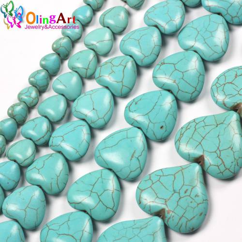 OlingArt 10mm/14mm/16mm/18mm/20mm/25mm Green Loose Stone Jewelry heart shape Beads for DIY Necklaces Jewelry Findings 2019 NEW