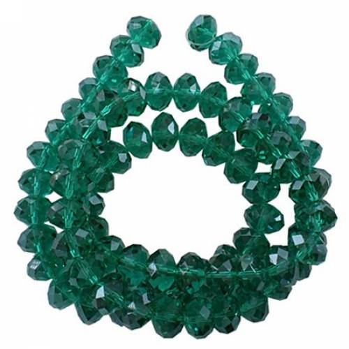 NBEADS 1 Strand Pearl Luster Plated Crystal Suncatcher Faceted Abacus Dark Green Glass Beads Strands with 8x6mm - Hole: 1mm - about 72pcs/strand